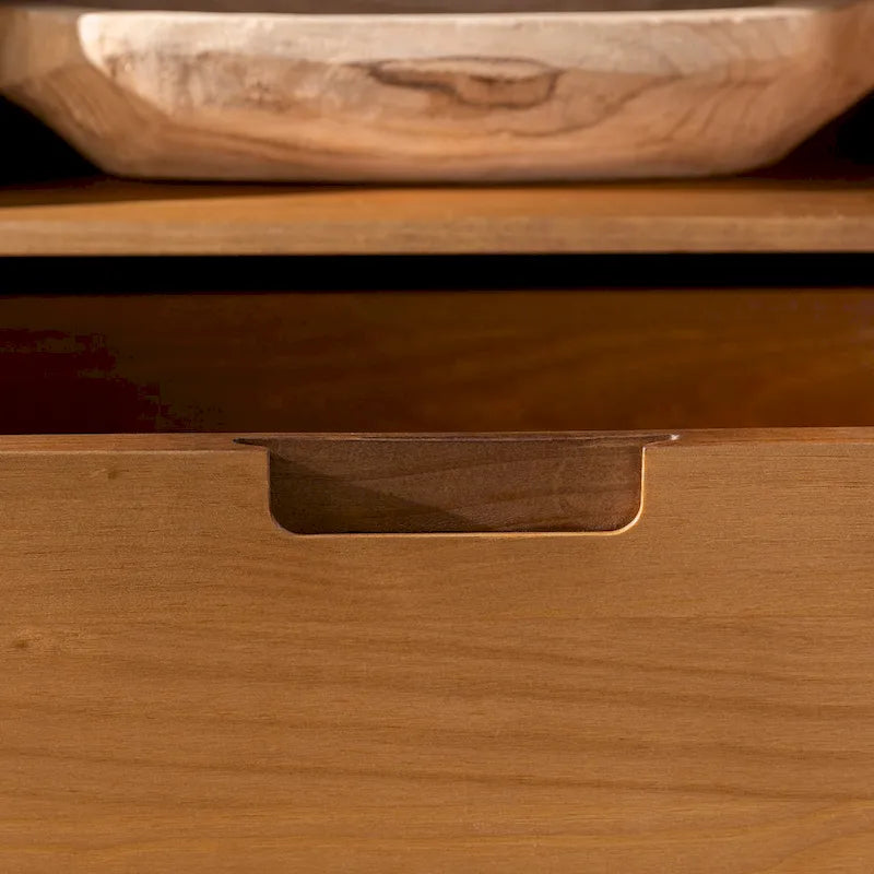 Meuble TV 70 pouces en bois massif de style Mid-Century