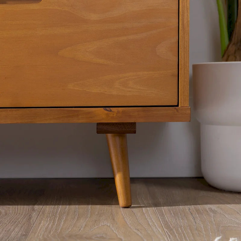 Meuble TV 70 pouces en bois massif de style Mid-Century