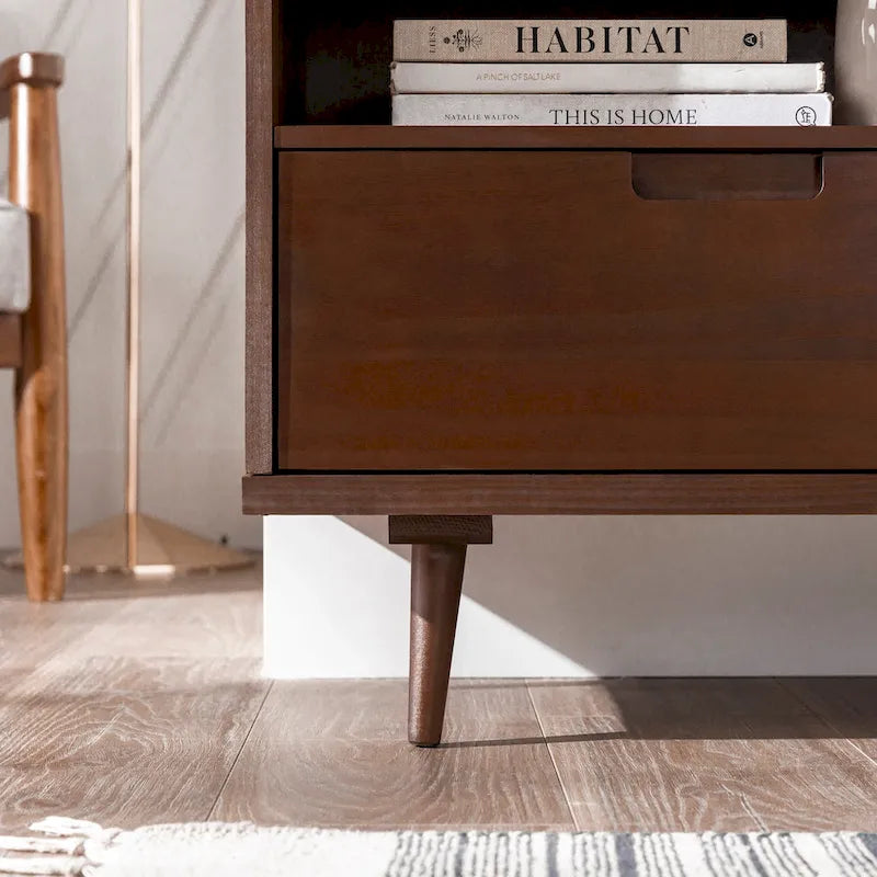Meuble TV 70 pouces en bois massif de style Mid-Century