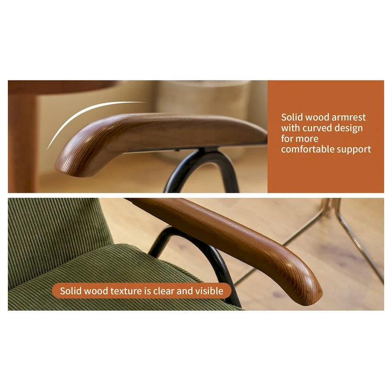 Chaise d'appoint capitonnée à dossier haut Green Modern 20 avec pieds en métal