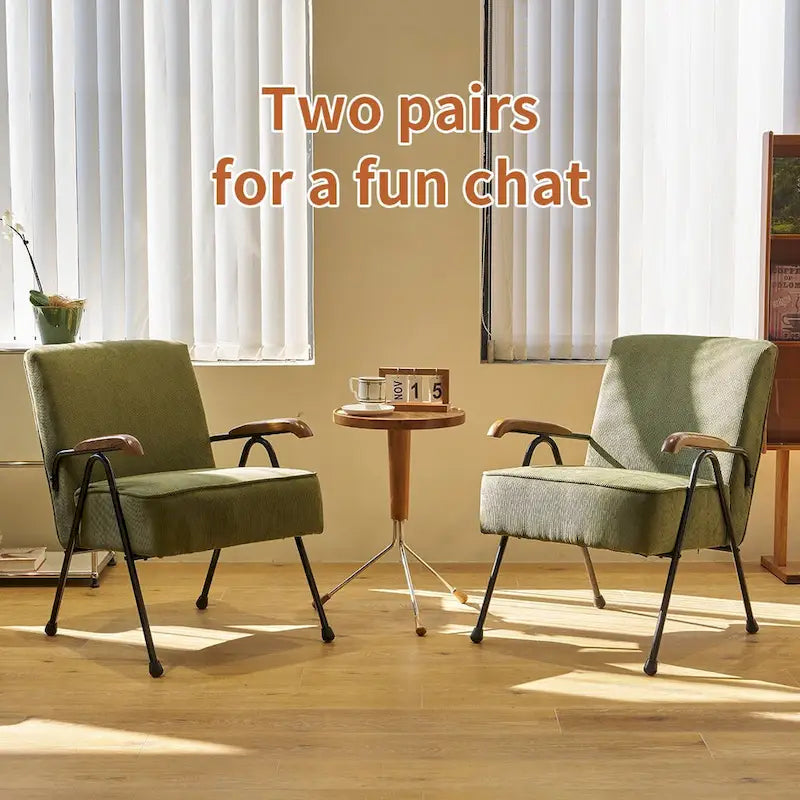 Chaise d'appoint capitonnée à dossier haut Green Modern 20 avec pieds en métal