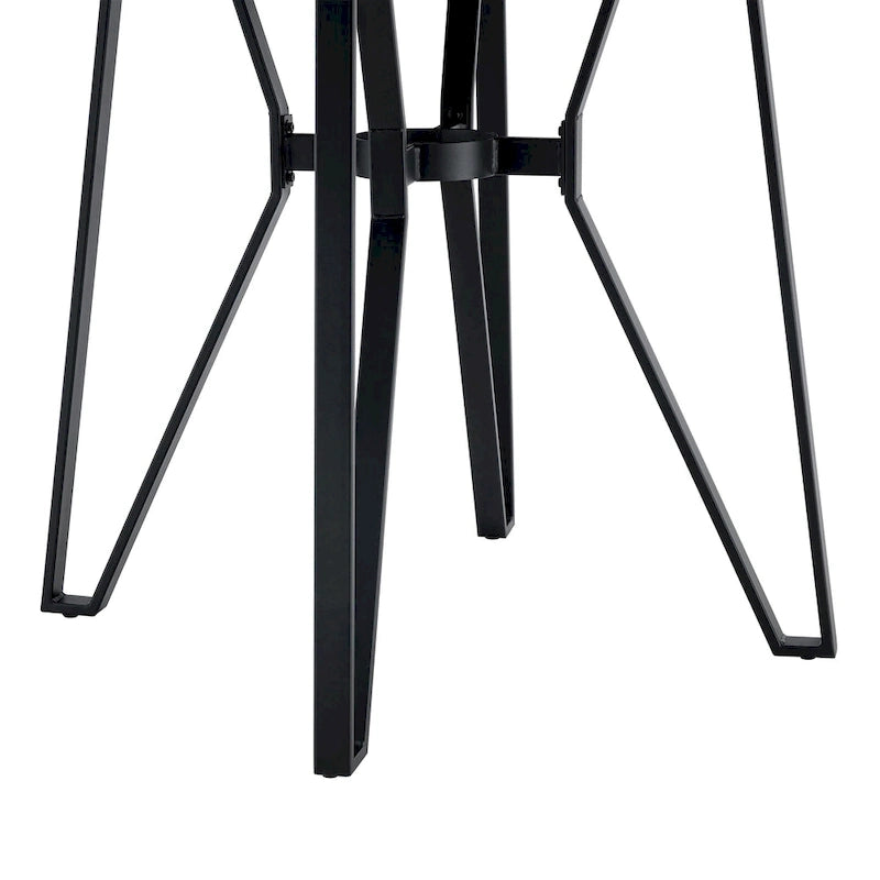 Table de bar ronde en bois avec base en métal - 46,85 L x 46,85 P x 36 H