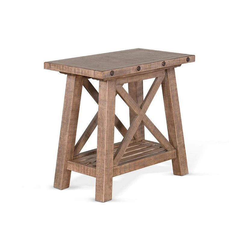 Table d'appoint d'appoint, Acajou marron clair, Rectangulaire 71 cm