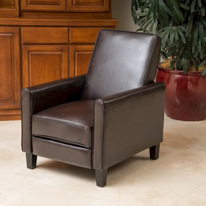 Fauteuil Club inclinable en Cuir reconstitué Noir par