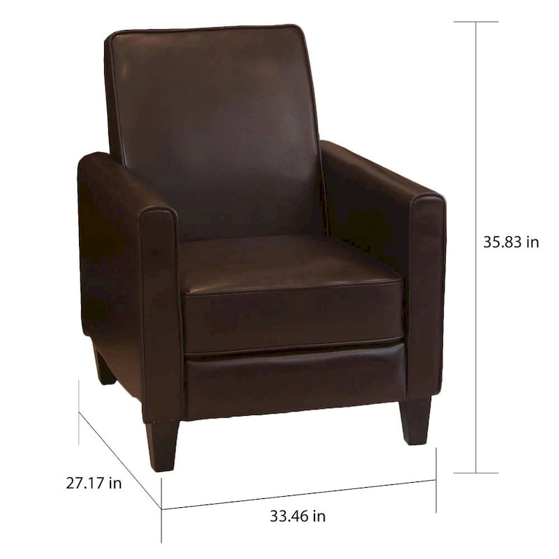 Fauteuil Club inclinable en Cuir reconstitué Noir par
