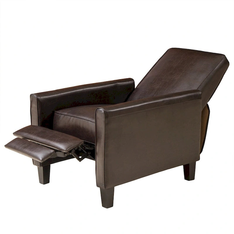 Fauteuil Club inclinable en Cuir reconstitué Noir par