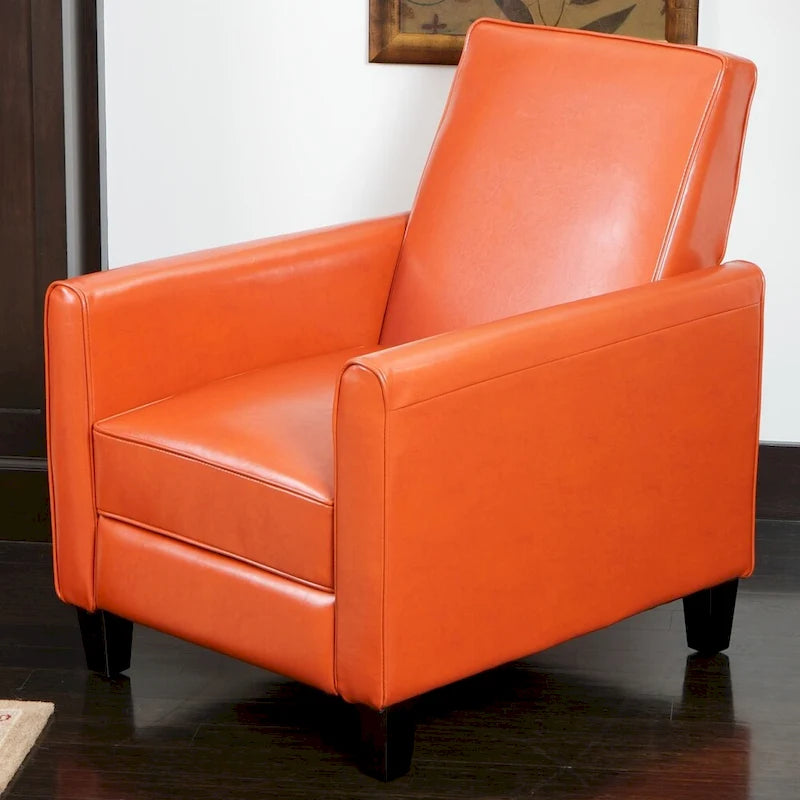 Fauteuil Club inclinable en Cuir reconstitué Noir par