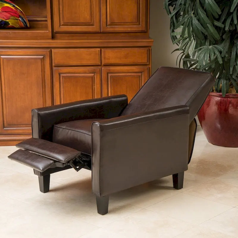 Fauteuil Club inclinable en Cuir reconstitué Noir par
