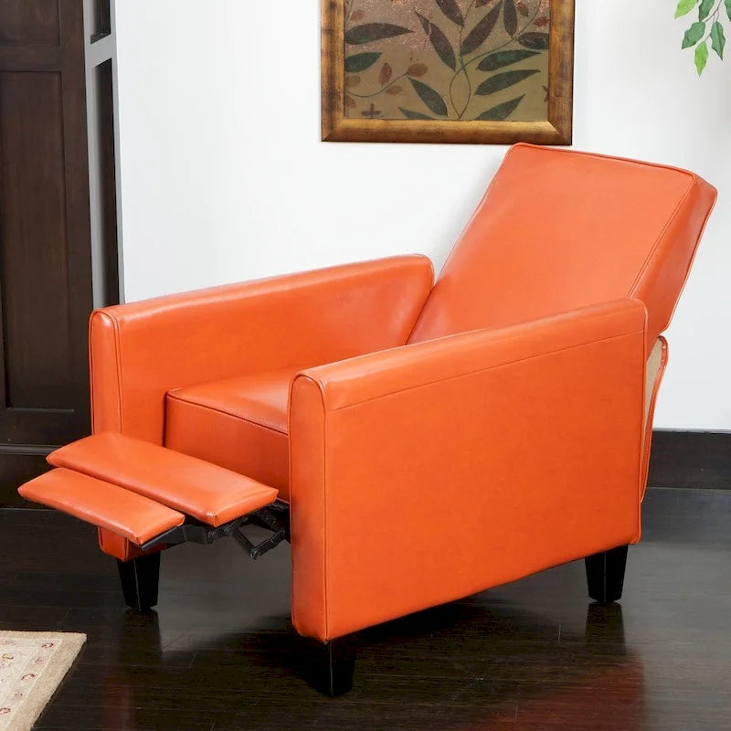 Fauteuil Club inclinable en Cuir reconstitué Noir par