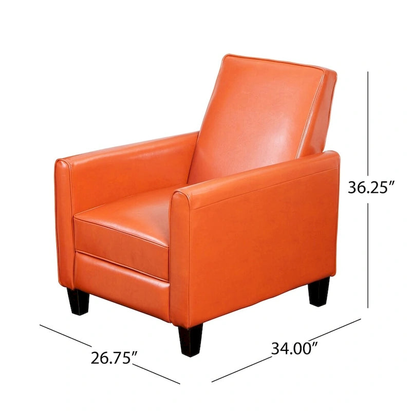 Fauteuil Club inclinable en Cuir reconstitué Noir par