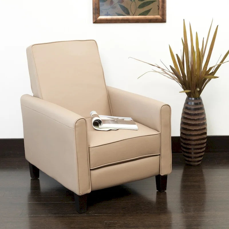 Fauteuil Club inclinable en Cuir reconstitué Noir par