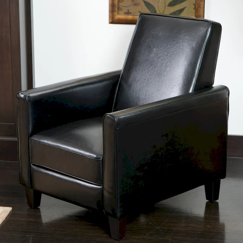 Fauteuil Club inclinable en Cuir reconstitué Noir par