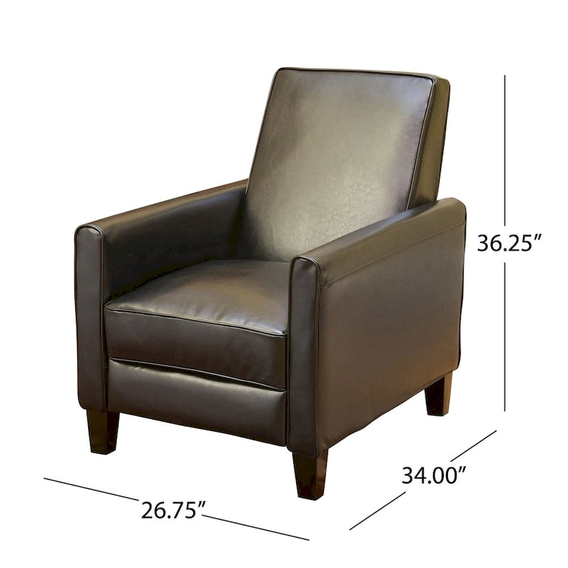 Fauteuil Club inclinable en Cuir reconstitué Noir par