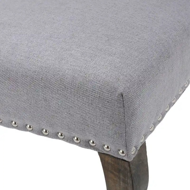Fauteuil d'appoint en tissu clouté à oreilles de