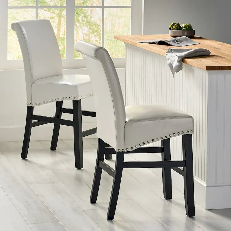 Tabouret de comptoir en cuir de 104 cm (ensemble de 2) par