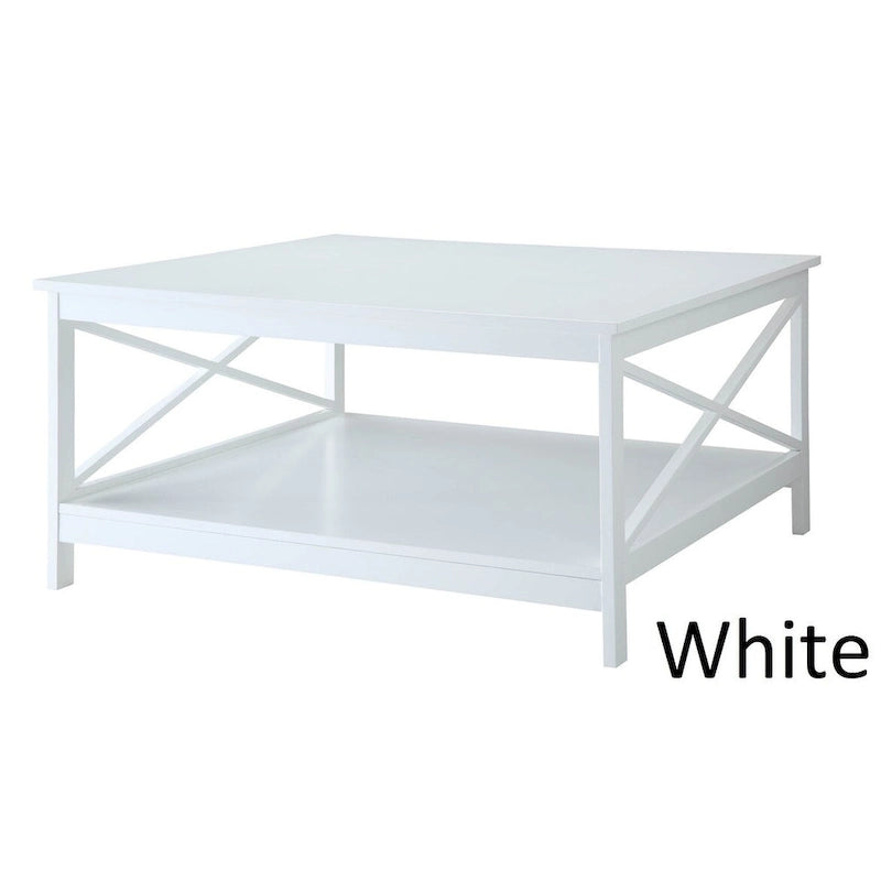 Table basse carrée de 36 po avec étagère