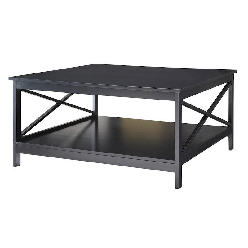 Table basse carrée de 36 po avec étagère