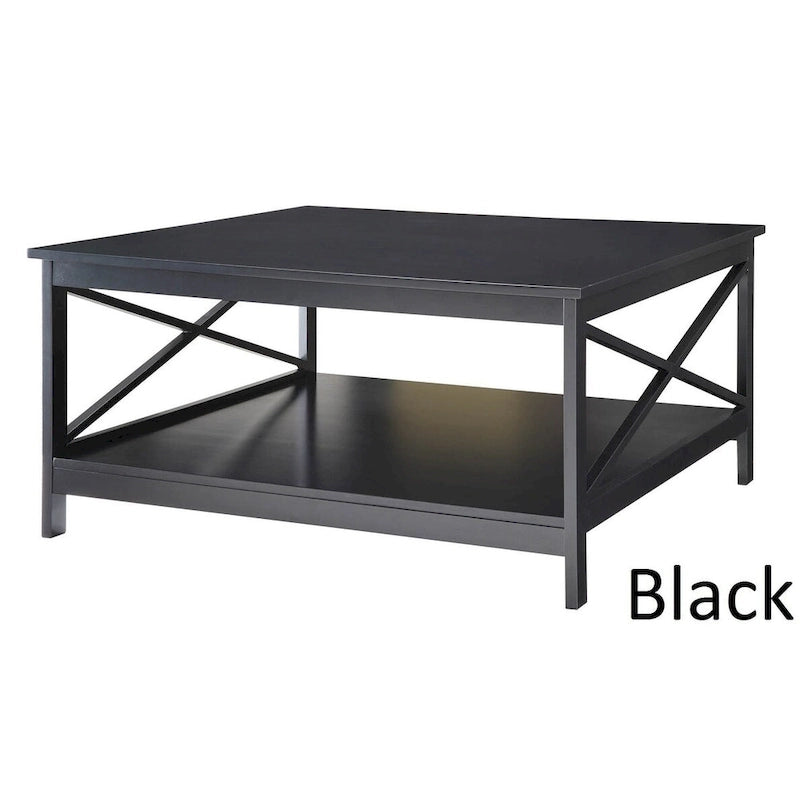 Table basse carrée de 36 po avec étagère