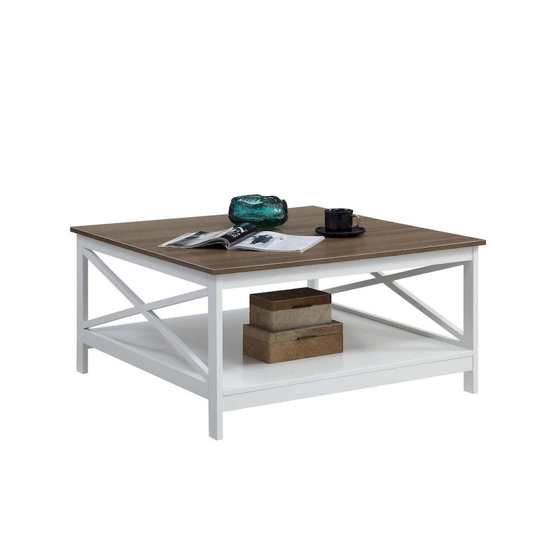 Table basse carrée de 36 po avec étagère