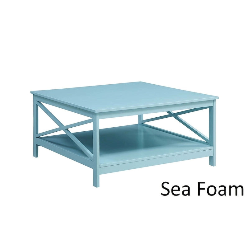 Table basse carrée de 36 po avec étagère