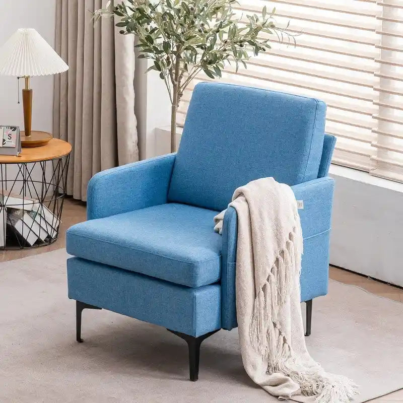 Fauteuil d'appoint en lin rembourré