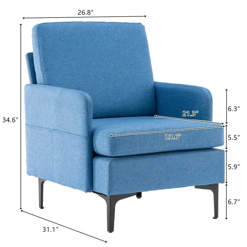 Fauteuil d'appoint en lin rembourré