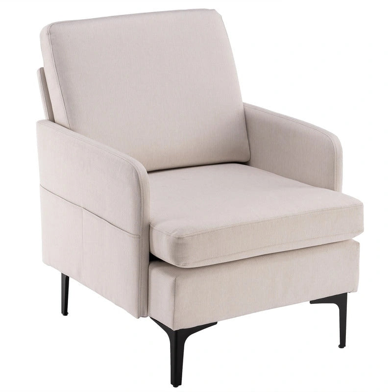 Fauteuil d'appoint en lin rembourré