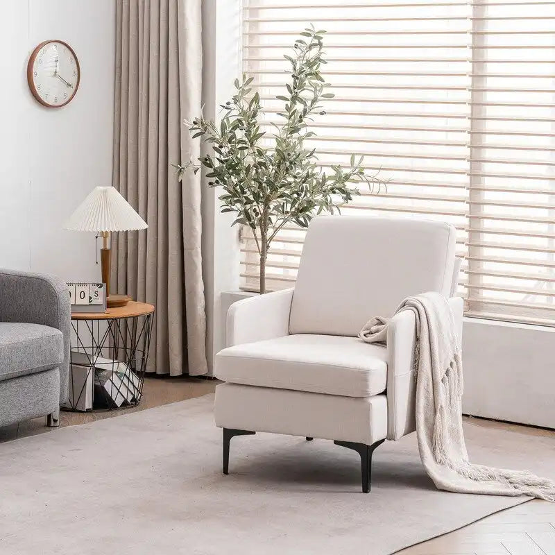 Fauteuil d'appoint en lin rembourré