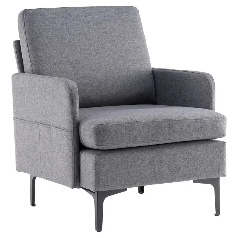 Fauteuil d'appoint en lin rembourré
