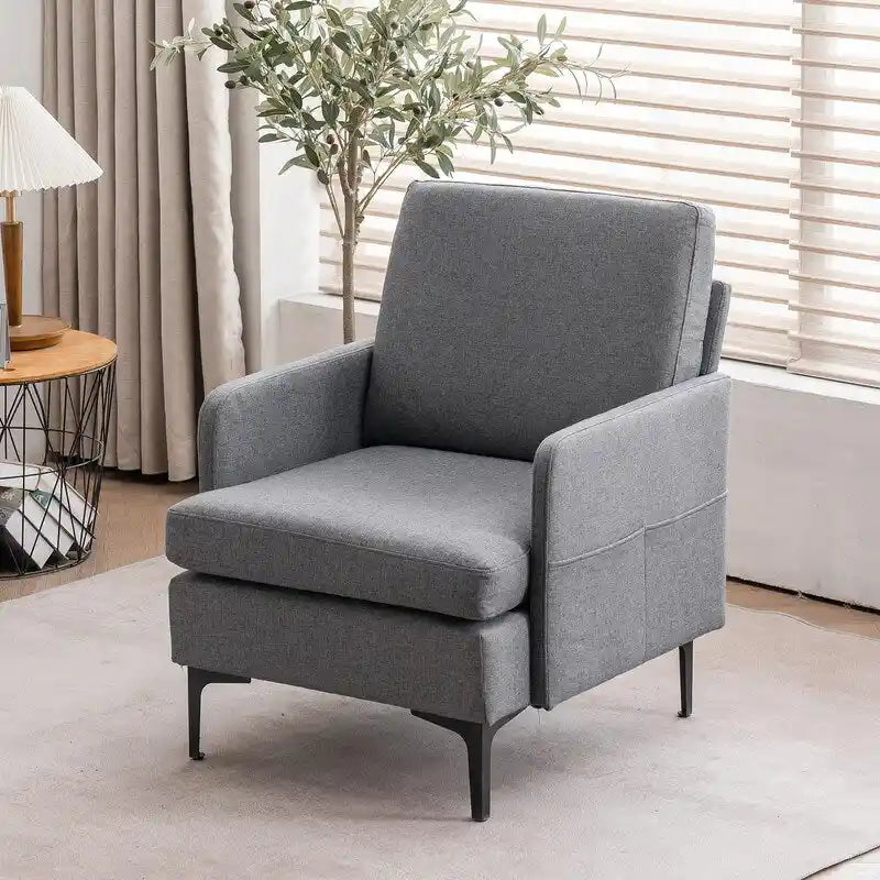 Fauteuil d'appoint en lin rembourré