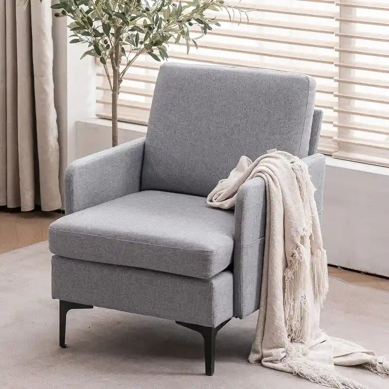 Fauteuil d'appoint en lin rembourré