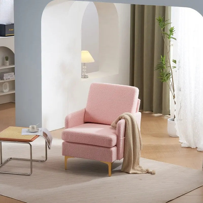 Fauteuil d'appoint en lin rembourré