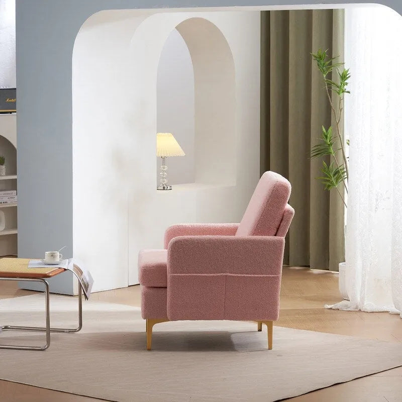 Fauteuil d'appoint en lin rembourré