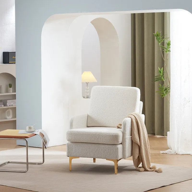 Fauteuil d'appoint en lin rembourré