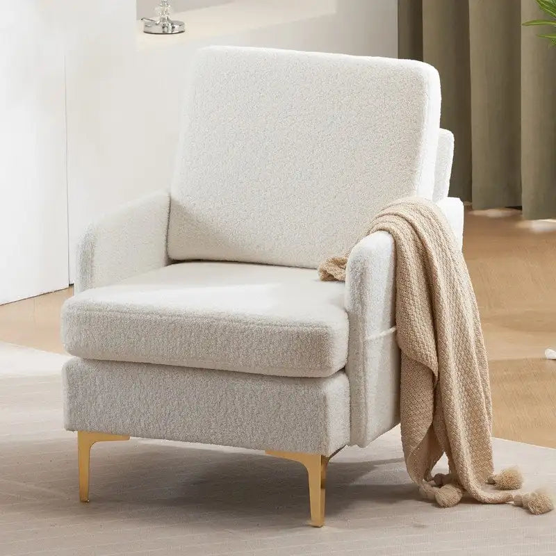 Fauteuil d'appoint en lin rembourré