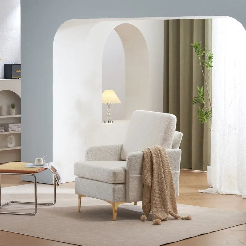 Fauteuil d'appoint en lin rembourré