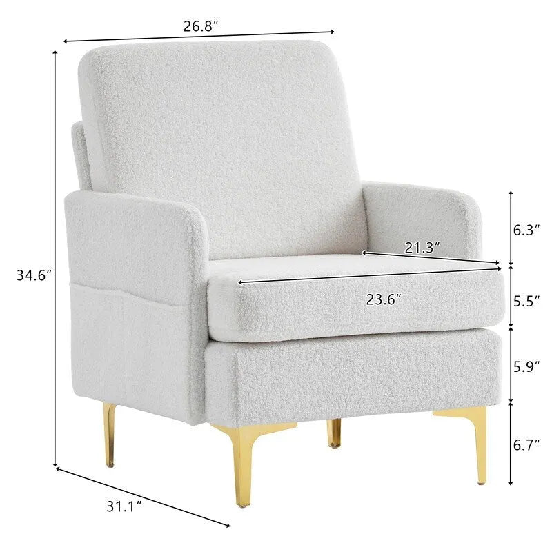 Fauteuil d'appoint en lin rembourré