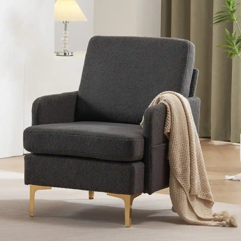 Fauteuil d'appoint en lin rembourré