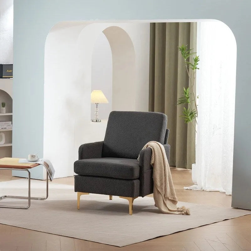 Fauteuil d'appoint en lin rembourré