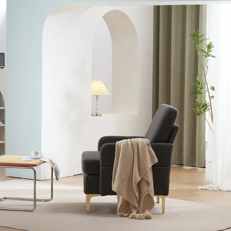 Fauteuil d'appoint en lin rembourré