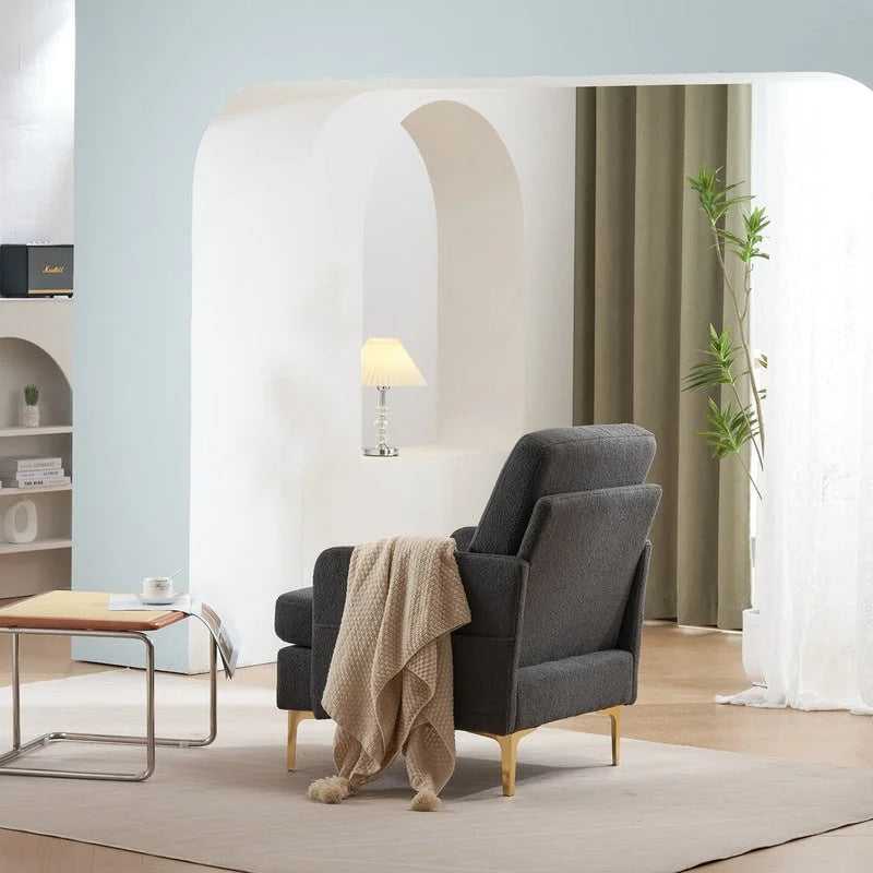 Fauteuil d'appoint en lin rembourré