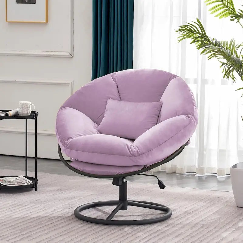 Fauteuil Papasan pivotant à vérin à gaz avec réglage de la hauteur, Velours HQ405