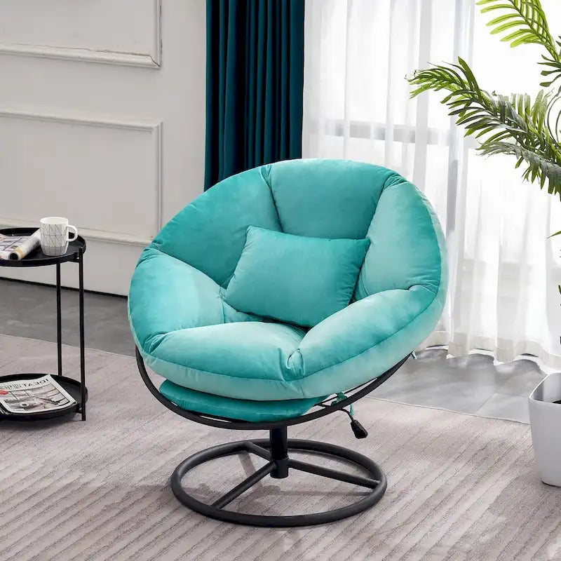 Fauteuil Papasan pivotant à vérin à gaz avec réglage de la hauteur, Velours HQ405