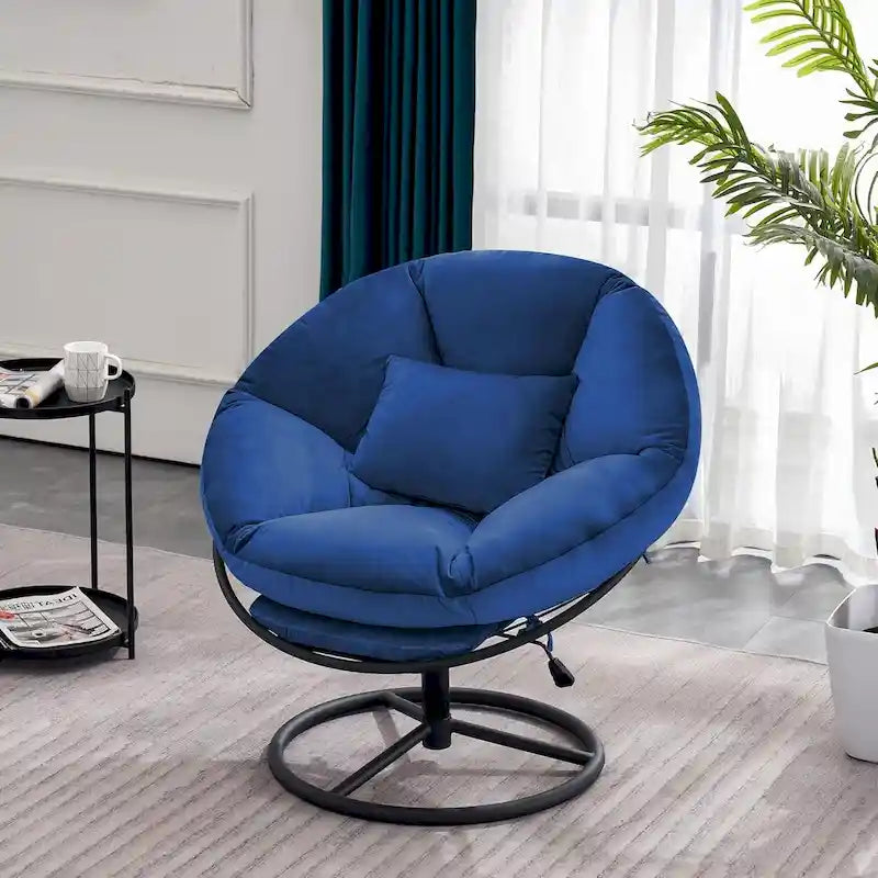 Fauteuil Papasan pivotant à vérin à gaz avec réglage de la hauteur, Velours HQ405