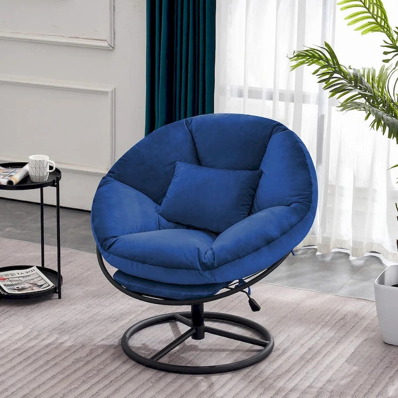 Fauteuil Papasan pivotant à vérin à gaz avec réglage de la hauteur, Velours HQ405