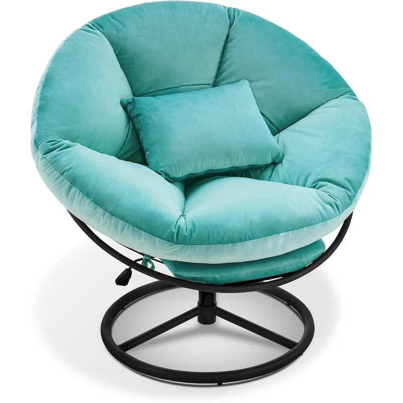 Fauteuil Papasan pivotant à vérin à gaz avec réglage de la hauteur, Velours HQ405