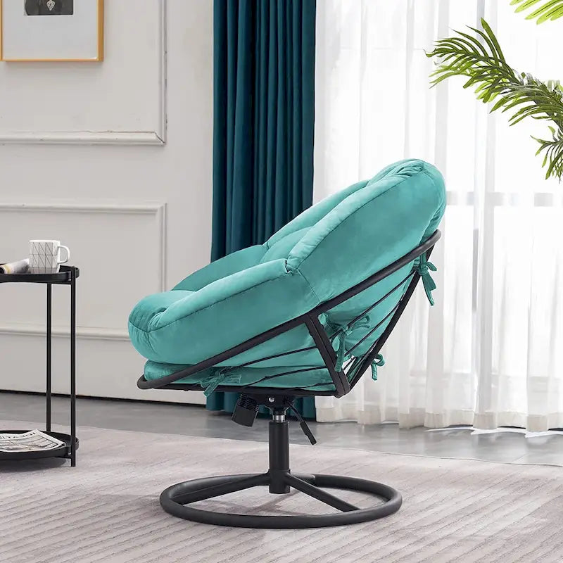 Fauteuil Papasan pivotant à vérin à gaz avec réglage de la hauteur, Velours HQ405