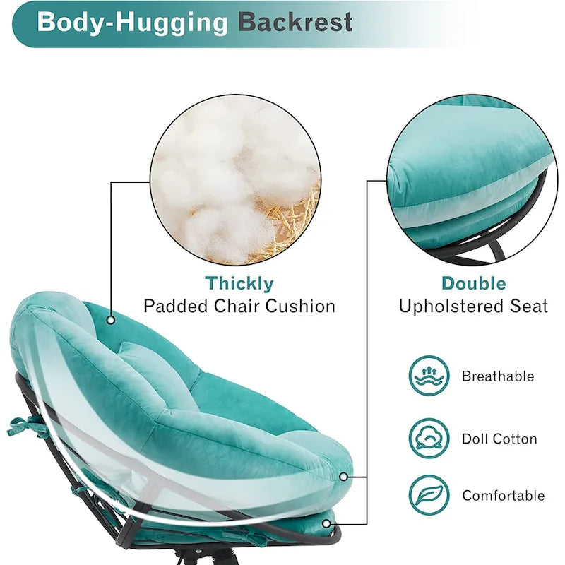 Fauteuil Papasan pivotant à vérin à gaz avec réglage de la hauteur, Velours HQ405