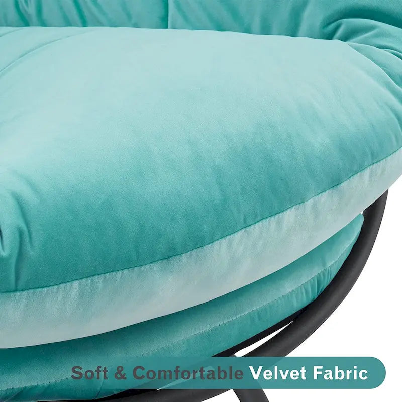 Fauteuil Papasan pivotant à vérin à gaz avec réglage de la hauteur, Velours HQ405