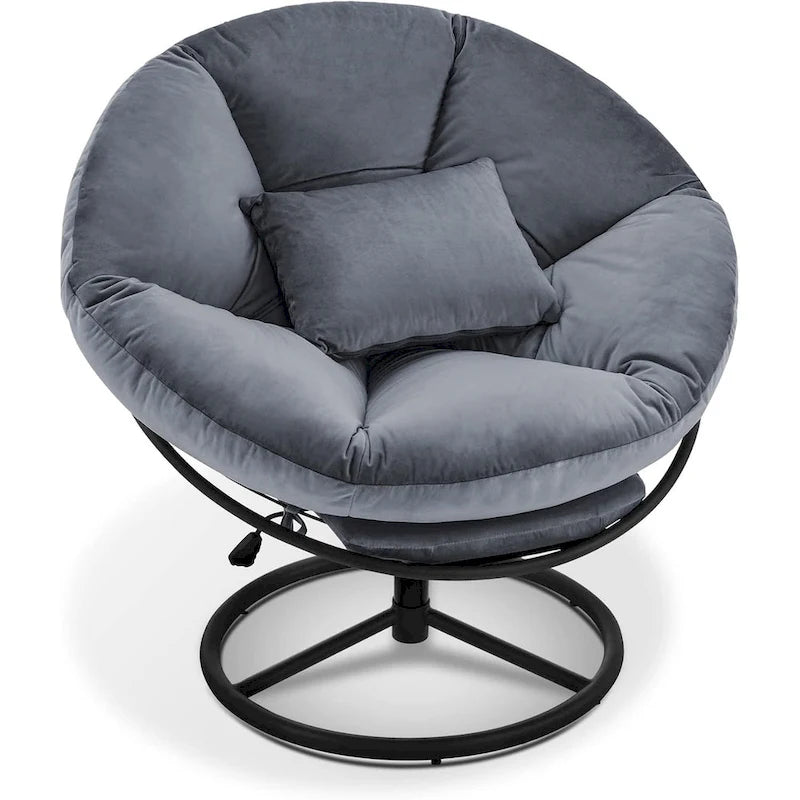Fauteuil Papasan pivotant à vérin à gaz avec réglage de la hauteur, Velours HQ405